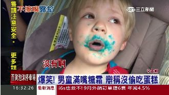 太爆笑！男童滿嘴糖霜：我沒偷吃蛋糕