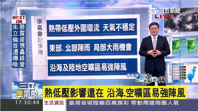 明日天氣仍不穩定　這些地區嚴防大雨