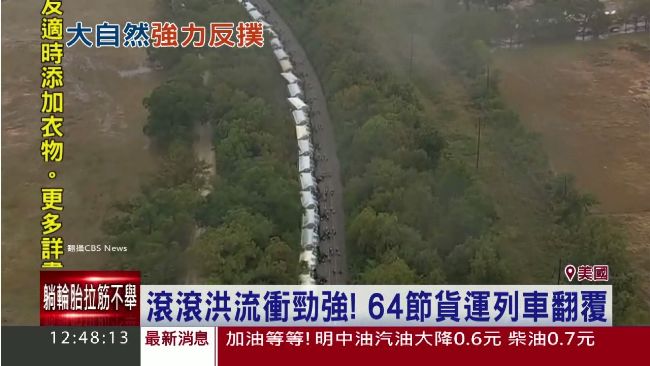 史上最強颶風襲美　德州火車遭吹翻