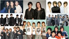 《可米小子》、《F4》、《5566》、《Energy》、《蘇打綠》、《動力火車》、《五月天》、《SHE》／百度、臉書