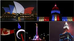 悼巴黎恐攻！多國建築亮「紅白藍」16:9