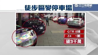 總價3千萬！8輛超跑違停行人徒步區