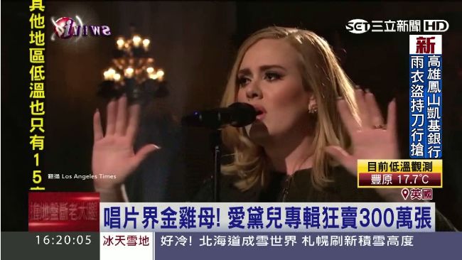 破全美紀錄！愛黛兒專輯狂賣300萬