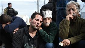 難民,縫嘴巴,抗議（圖／美聯社／達志影像）(16:9)