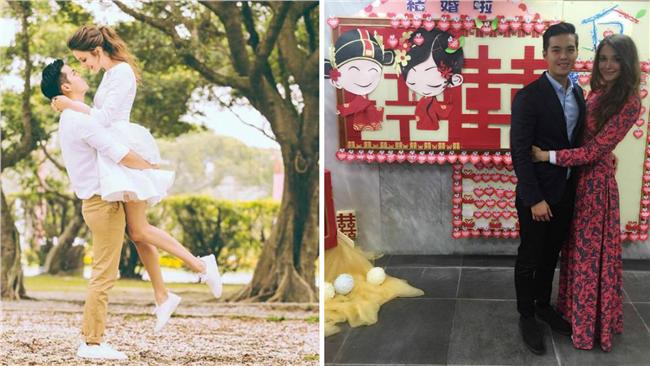 正港台灣媳婦！瑞莎甜勾老公登記結婚