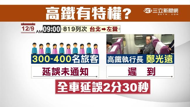 為等執行長延後發車　高鐵8個字回應
