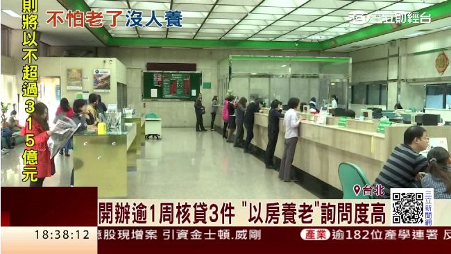 開辦1周核貸3件　以房養老詢問度高