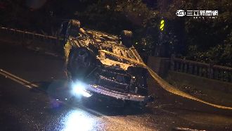 上陽明山看流星雨　BMW失控撞護欄