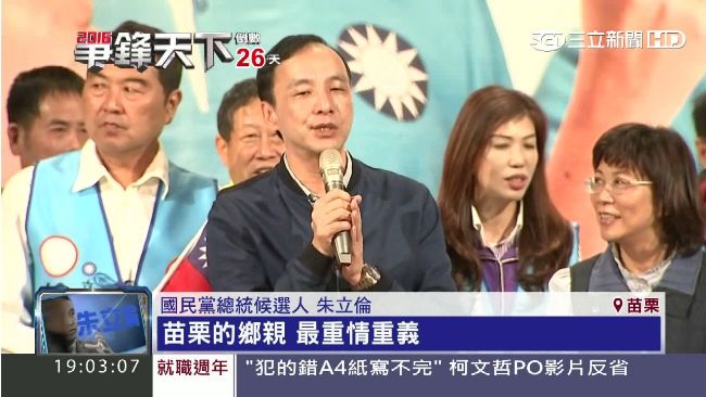 國民黨估：朱在這三縣市支持率達7成