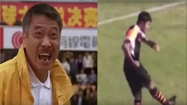 踢球還打人？惡劣球員把對手頭當球踢