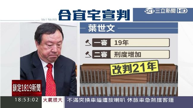 被重判21年　葉世文嘆：跟死沒兩樣