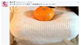 日本爆乳妹吃橘子 （圖／翻攝自@anzu_cm推特