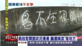 南故宮不只漏水　牆遭噴漆「鬼地方」