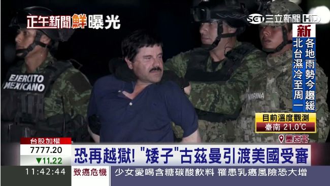 恐再越獄　大毒梟古茲曼引渡美國受審