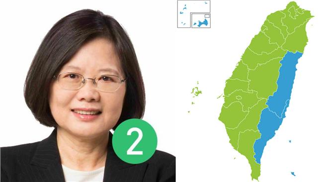 小英全台狂掃票　11縣市藍天變綠地