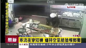 寒流夜不怕冷　嫌穿短褲持槍搶檳榔攤