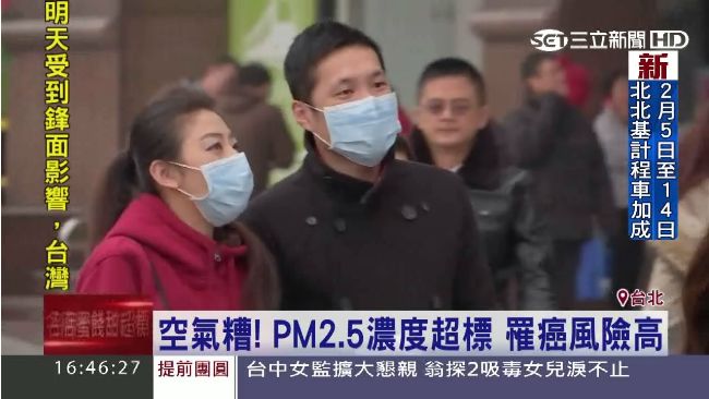 台PM2.5超標3倍　罹癌風險高！