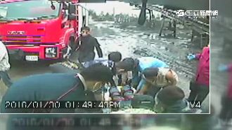 一失足慘釀悲劇　男手臂遭輸送帶扯斷