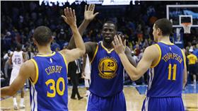 勇士三巨頭,Stephen Curry,Klay Thompson,Draymond Green(ap)