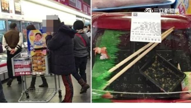有這麼餓？顧客直接嗑光賣場壽司便當