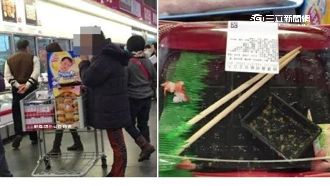 有這麼餓？顧客直接嗑光賣場壽司便當
