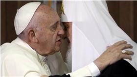 天主教教宗方濟各、俄羅斯東正教會大主教基里爾一世（圖／路透社／達志影像）