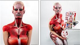 正妹人體彩繪（圖／翻攝自每日郵報）