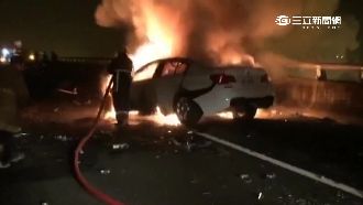聯結車與轎車國道相撞　2人被燒死