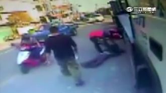 貨車擦撞女騎士慘摔　暖運將揪肇事者