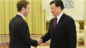 ▲臉書創辦人馬克祖克柏（Mark Zuckerberg）、中央書記處書記劉雲山（圖／翻攝自Twitter）