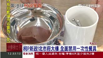 柯P新政！北市府大樓禁用一次性餐具