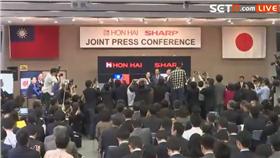 鴻夏簽約，出現國旗