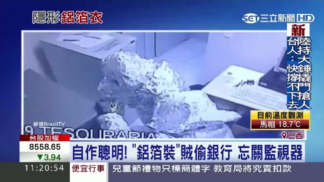 披鋁箔偷竊　躲了探測器卻忘關監視器