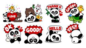 Line 貼圖　胖友　熊大　妹妹　熊貓　世界地球日