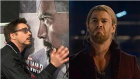 小勞勃道尼、克里斯漢斯沃、鋼鐵人、雷神索爾／翻攝自小勞勃道尼、Marvel臉書