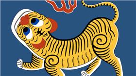 藍地黃虎旗 台博館