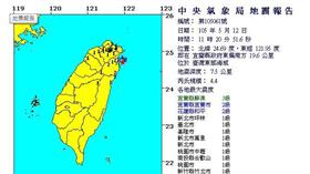 0512餘震／翻攝自中央氣象局
