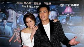 林心如、楊祐寧為電影「魔宮魅影」宣傳。（記者邱榮吉/攝影）