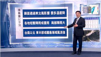 鋒面+東北風　明清晨低溫僅18度