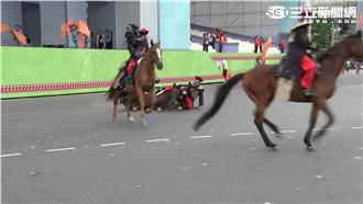 總統府前彩排　馬兒跛腳仆街還拉屎