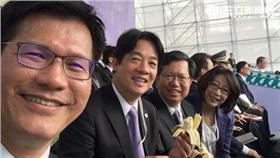 林佳龍po照　賴清德、鄭文燦大口吃蕉！（圖／林佳龍臉書）