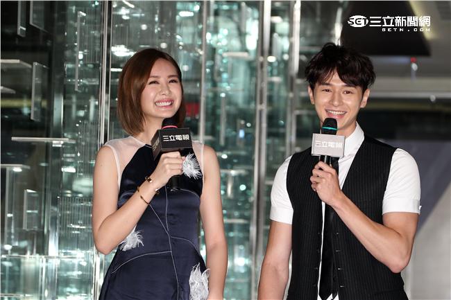 三立最新華劇「狼王子」男女主角張軒睿、安心亞，首次與媒體見面。（記者邱榮吉/攝影）