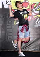 阿喜出席海綿寶寶聯名路跑記者會。（記者邱榮吉/攝影）