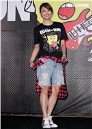 阿喜出席海綿寶寶聯名路跑記者會。（記者邱榮吉/攝影）