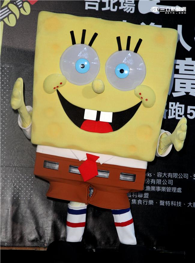 阿喜出席海綿寶寶聯名路跑記者會。（記者邱榮吉/攝影）