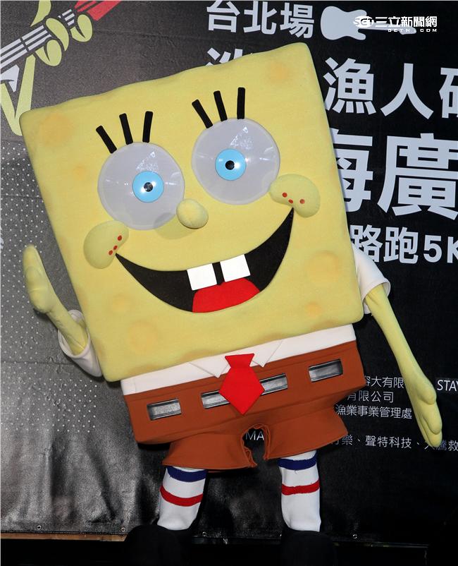 阿喜出席海綿寶寶聯名路跑記者會。（記者邱榮吉/攝影）