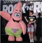 阿喜出席海綿寶寶聯名路跑記者會。（記者邱榮吉/攝影）