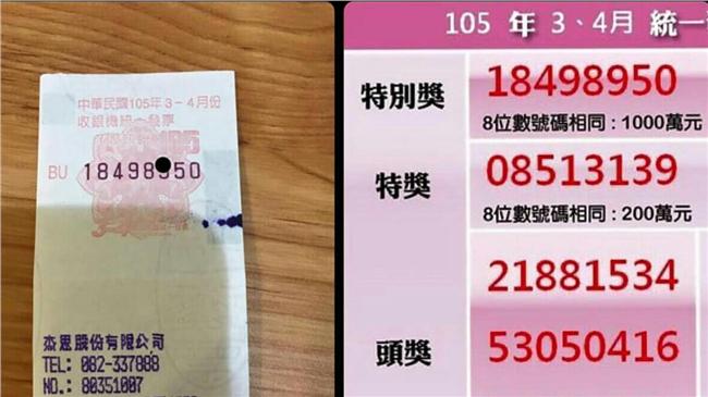 和特別獎差一號　發票印這樣要怎對獎