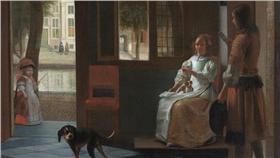 油畫　iPhone 6 香檳金　男人在入口大廳交給女人一封信 Man Handing a Letter to a Woman in the Entrance Hall of a House）。