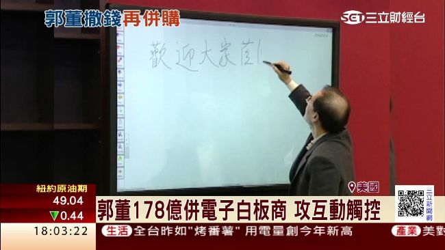 鴻海再下一城　178億買電子白板商